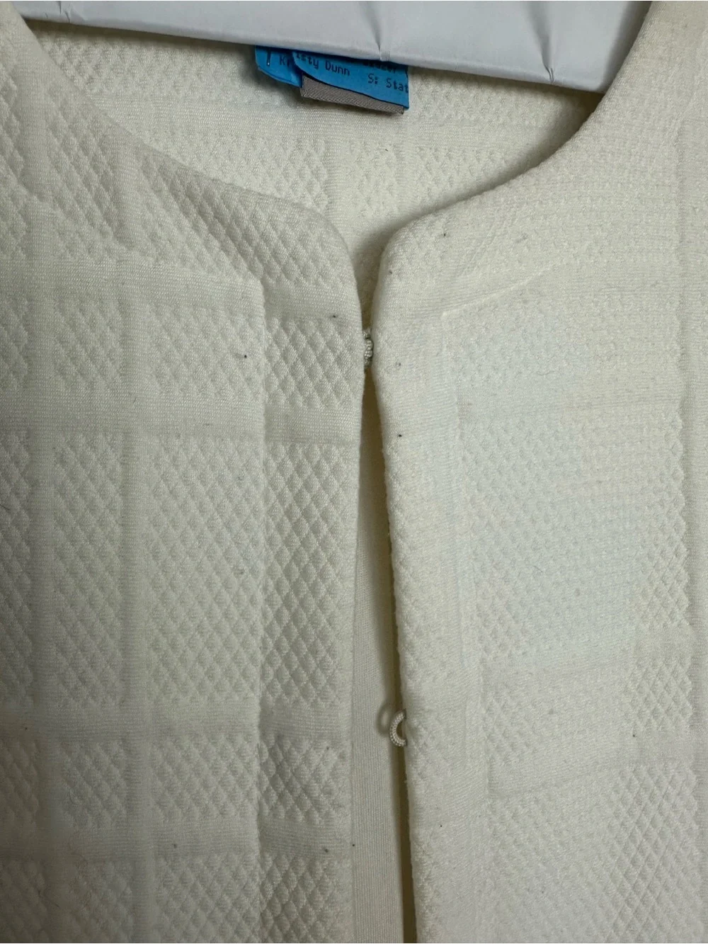Chico's Cream Textured knit duster